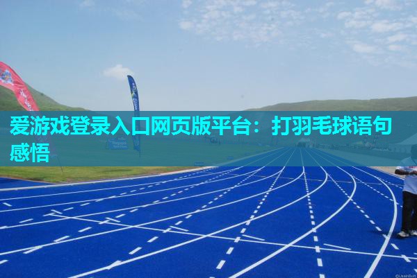 爱游戏登录入口网页版平台：打羽毛球语句感悟